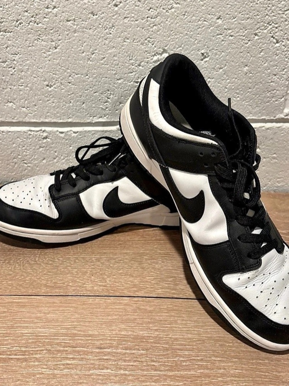 Nike Dunk Low Retro "Panda" Black & White Sneakers Men’s Size 12 NB h